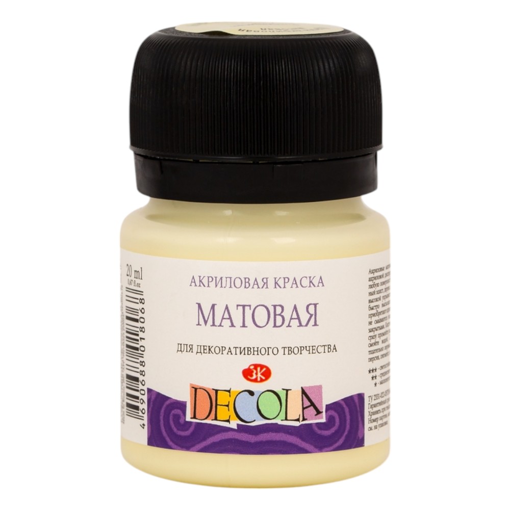 Краска акриловая матовая "Декола", 243 ванильная, 20 мл., банка