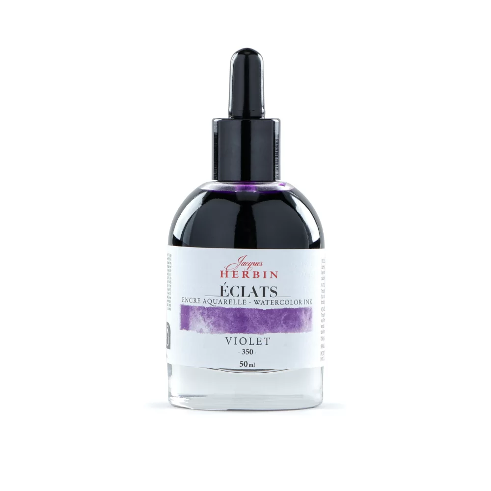 Чернила акварельные "Herbin. Eclats", фиолетовый, 50 мл