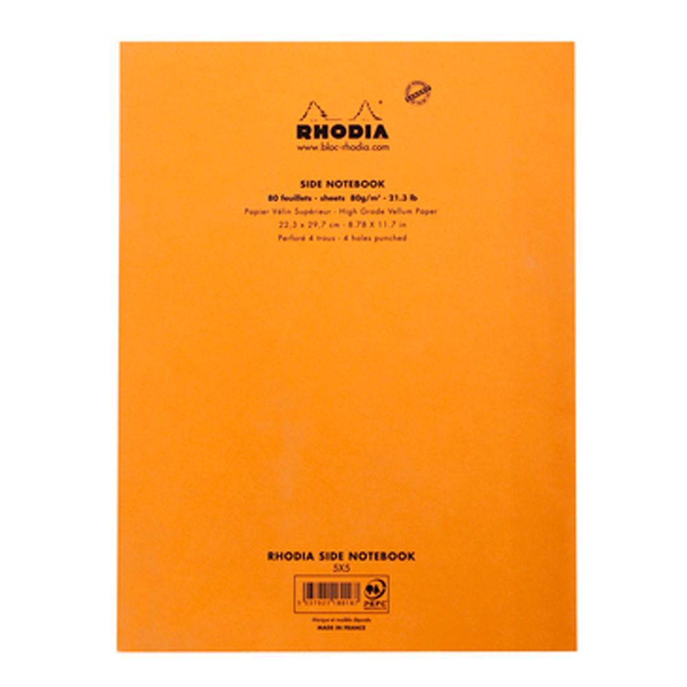 Сменный блок для тетради на кольцах "Rhodia", А4+, 80 листов, клетка, оранжевый - 3