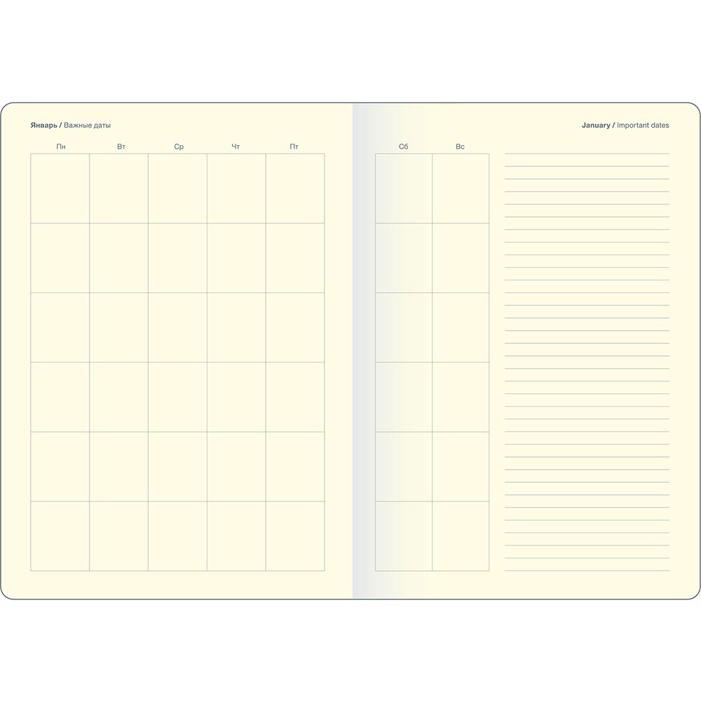 Ежедневник недатированный "Flora", А5, бежевый 2025 - 4