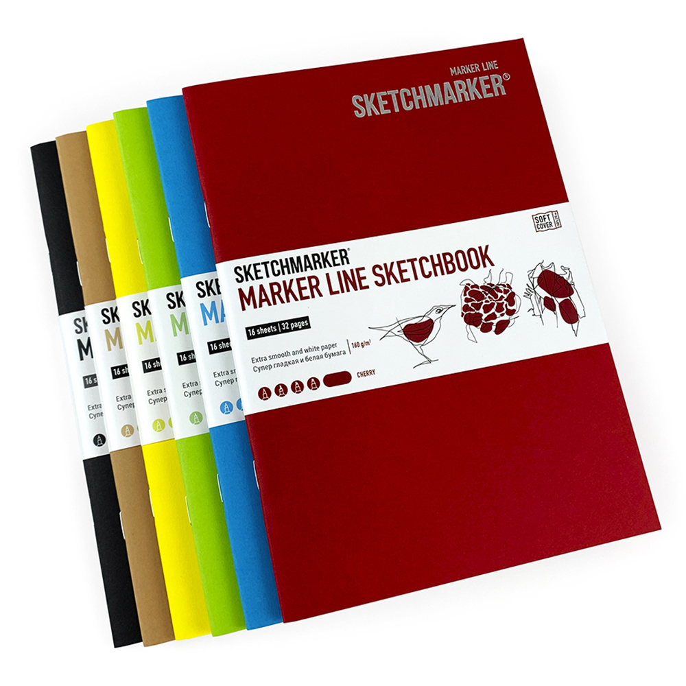 Скетчбук "Sketchmarker marker line", 17.6x25 см,160 г/м2, 16 листов, черный - 4