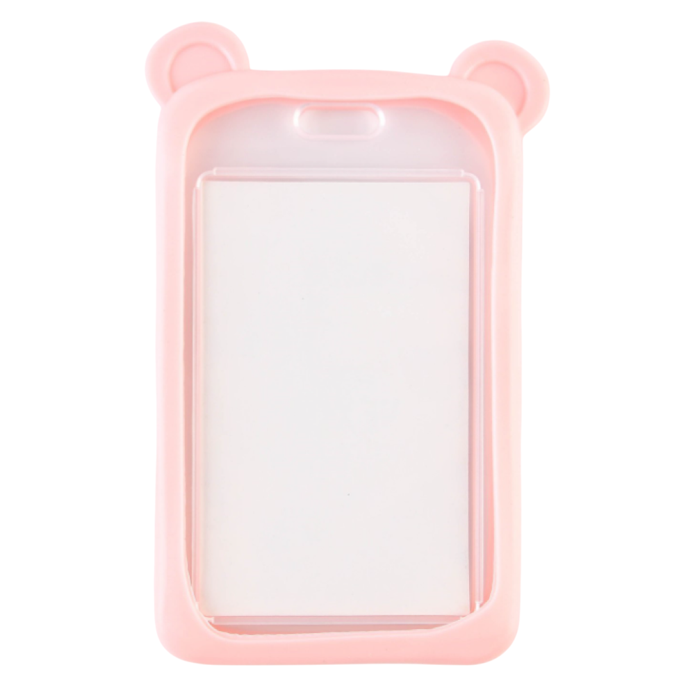 Чехол для бейджа "Мишка", розовый