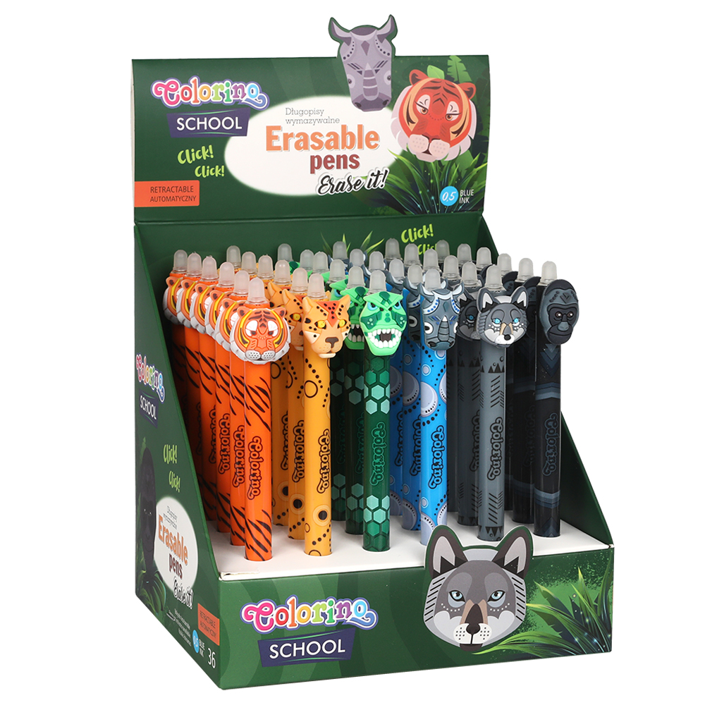 Ручка гелевая автоматическая "Wild animals пиши стирай", 0.5 мм, ассорти, стерж. синий - 3