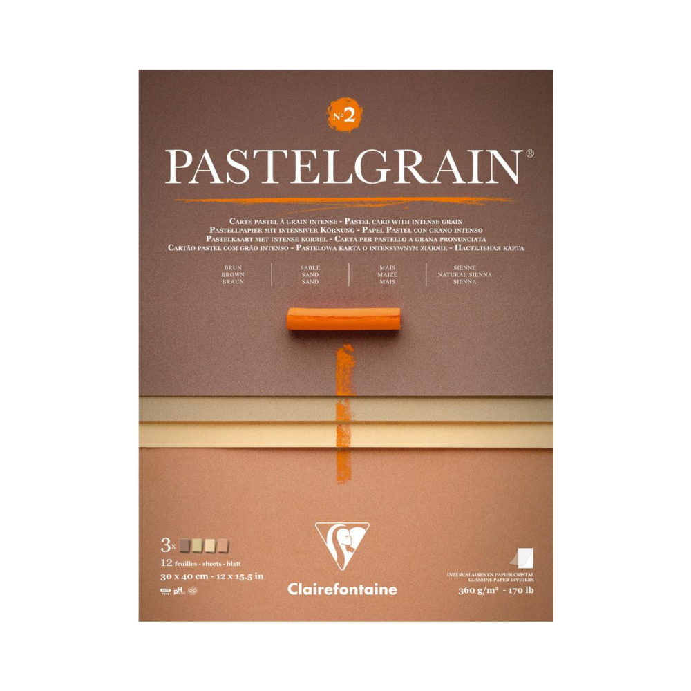 Блок бумаги для пастели "PastelGrain" 4 оттенка, 30х40см, 360 г, 12 листов, №2