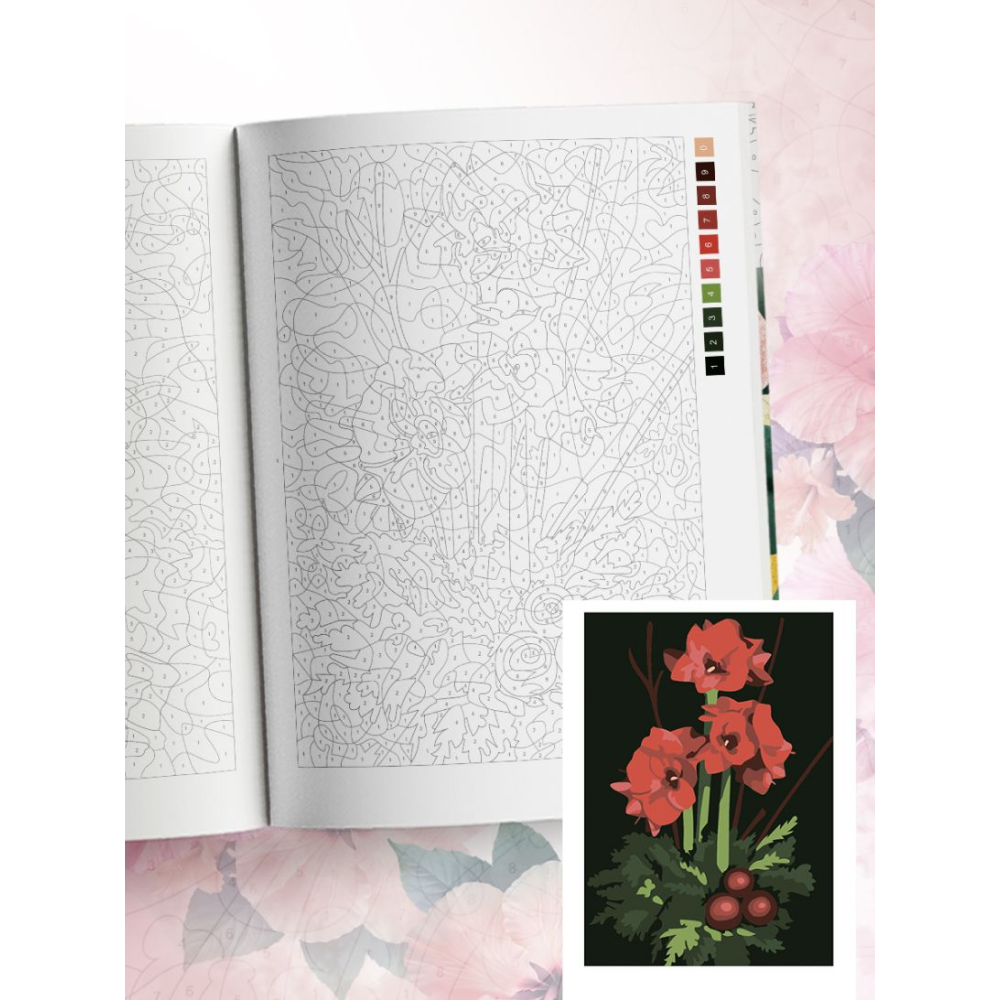 Раскраска-антистресс "Прекрасные цветы. Раскраска по номерам" - 7