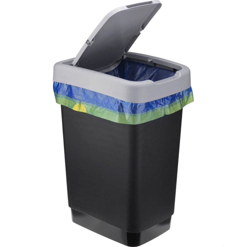 Урна для мусора IDEA, 25 л, пластик, черный, серый - 6