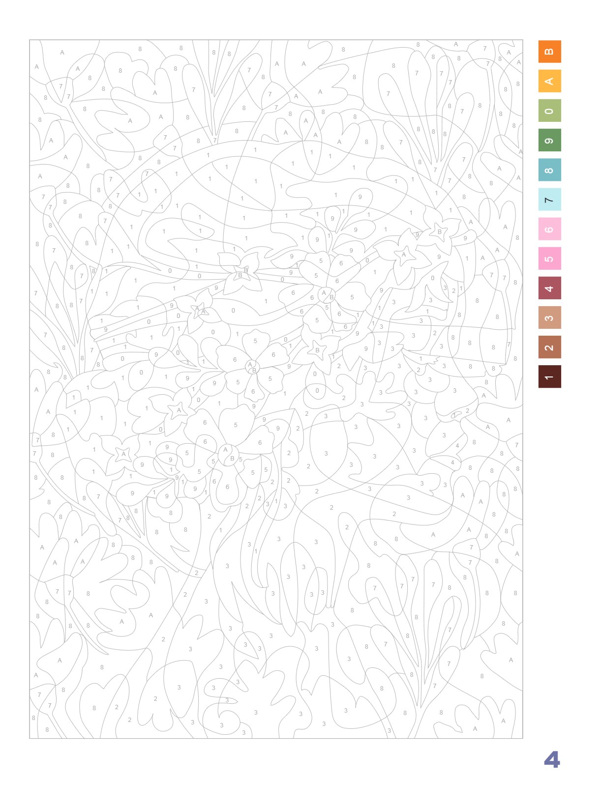 Раскраска-антистресс "Прекрасные цветы. Раскраска по номерам" - 20
