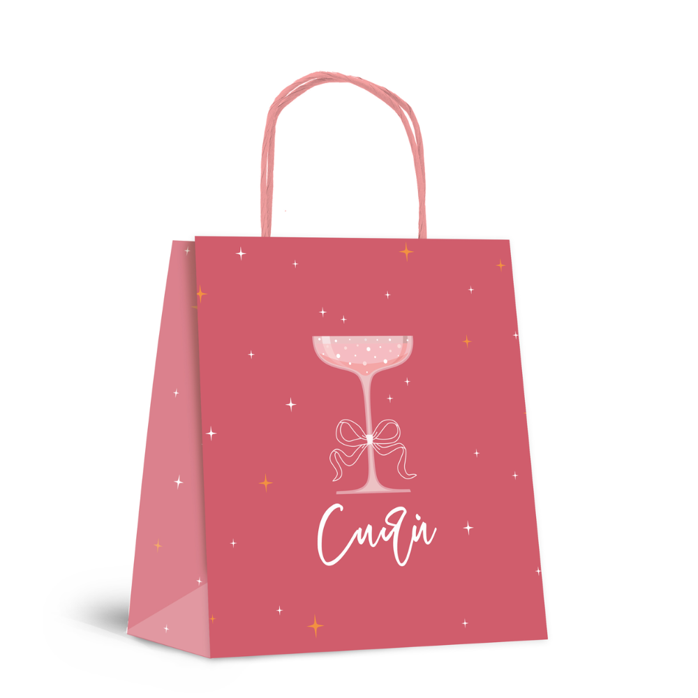 Пакет бумажный подарочный "Cherry Lady", 24х28х14 см, ассорти