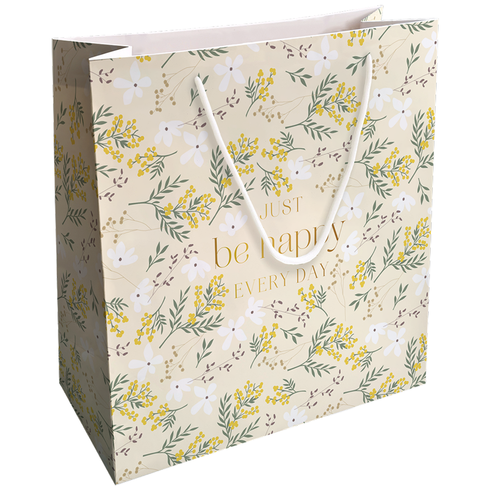 Пакет бумажный подарочный "Fleurs. Мимоза", 32х32х12 см, разноцветный