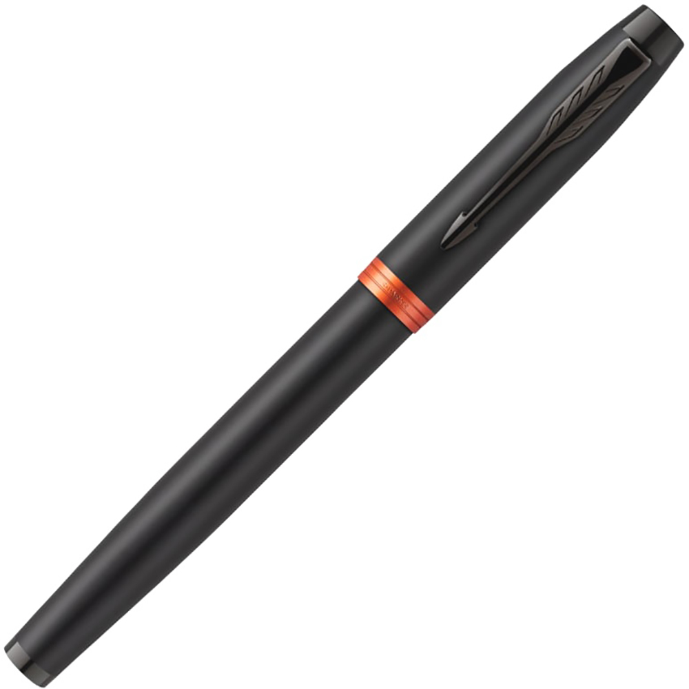 Ручка-роллер Parker "IM Vibrant Rings T315 Flame Orange PVD", 0,5 мм, черный, оранжевый, стерж. черный - 4