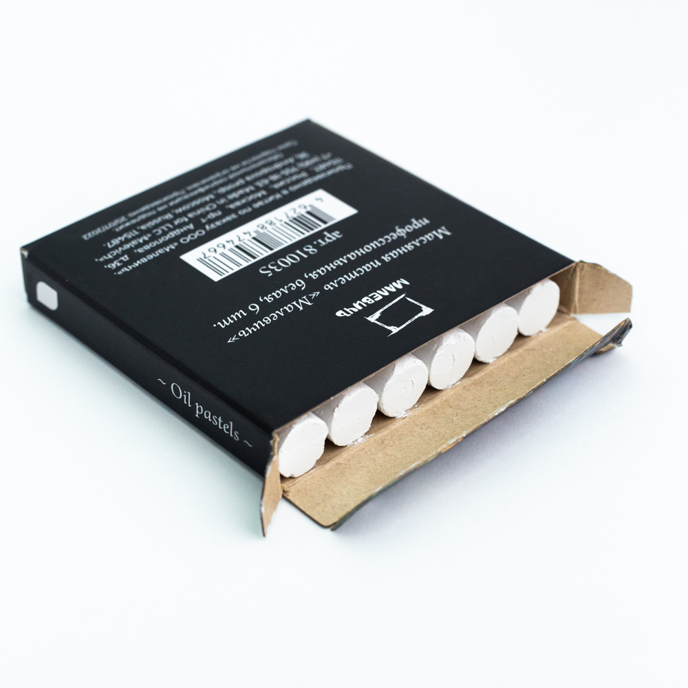 Пастель масляная "Малевичъ" профессиональная, белая, 6 шт. - 7