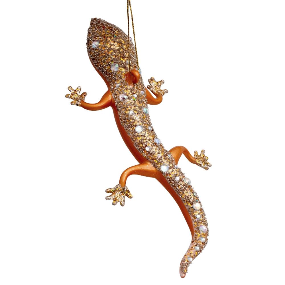 Украшение новогоднее "Ящерица", золотистый