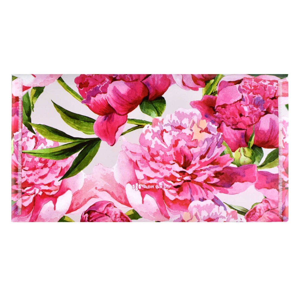 Папка конверт на кнопке 26*14 см "Нежные цветы" розовый-зеленый - 4