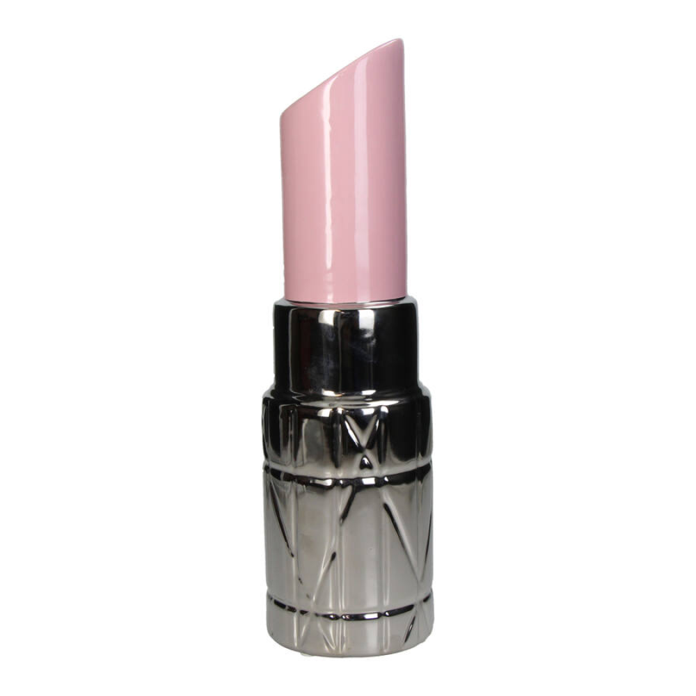 Ваза "Lipstick", фаянс, розовый, серебристый - 2
