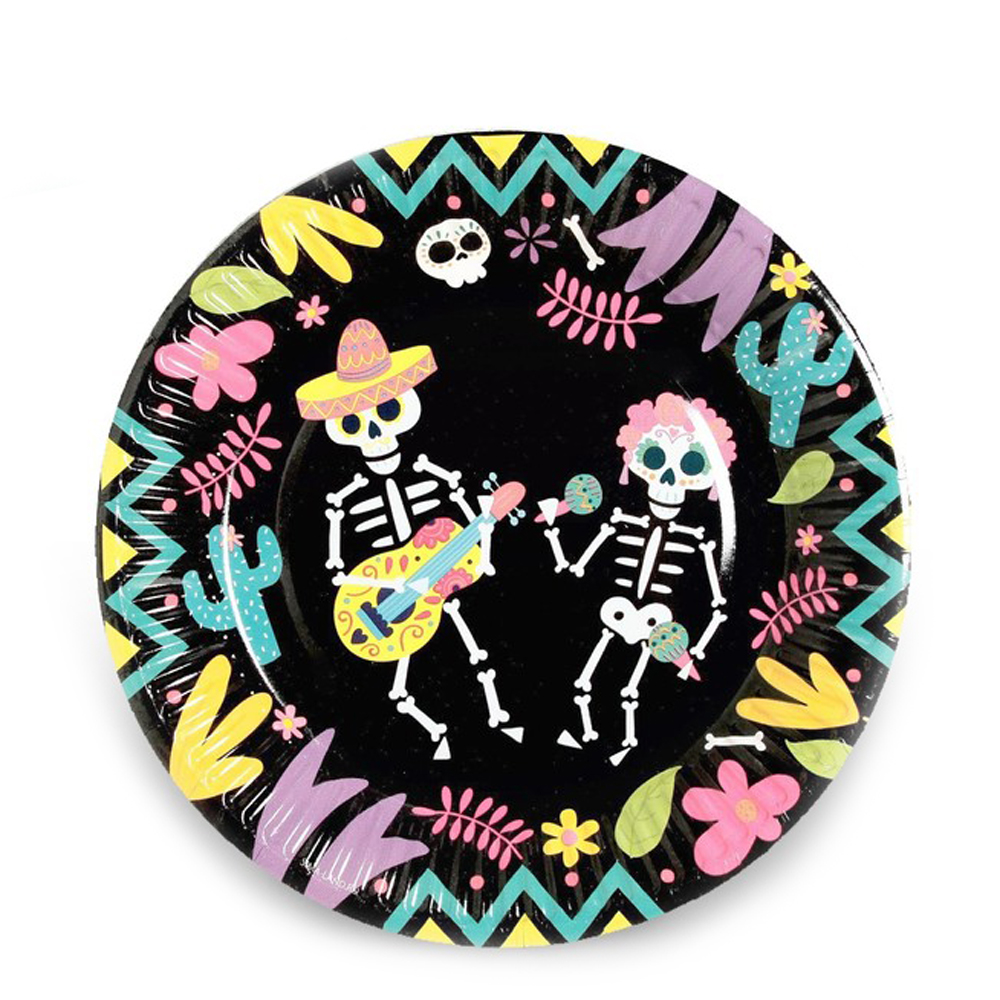 Тарелка бумажная "Мексиканская вечеринка", 18 см, 6 шт, разноцветный