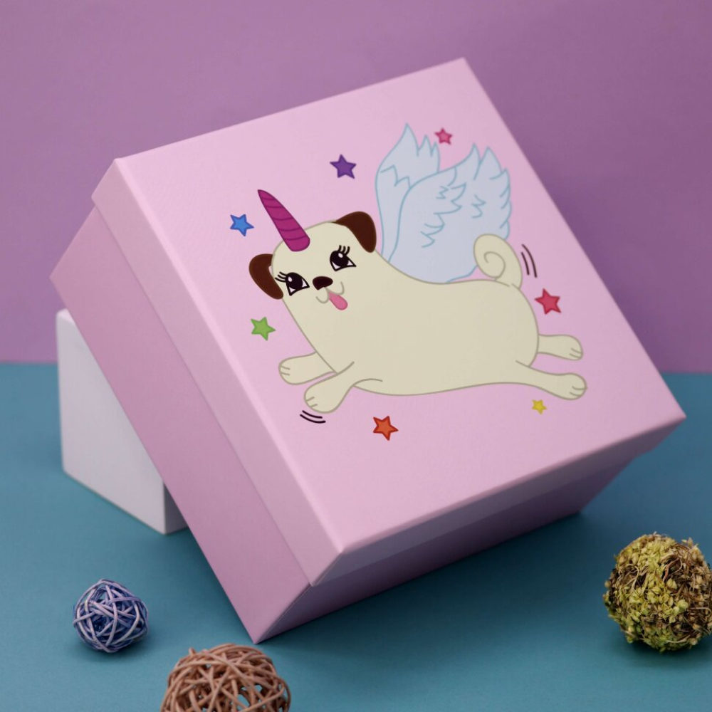 Коробка подарочная "Mopscorn", 19х19х9.5 см