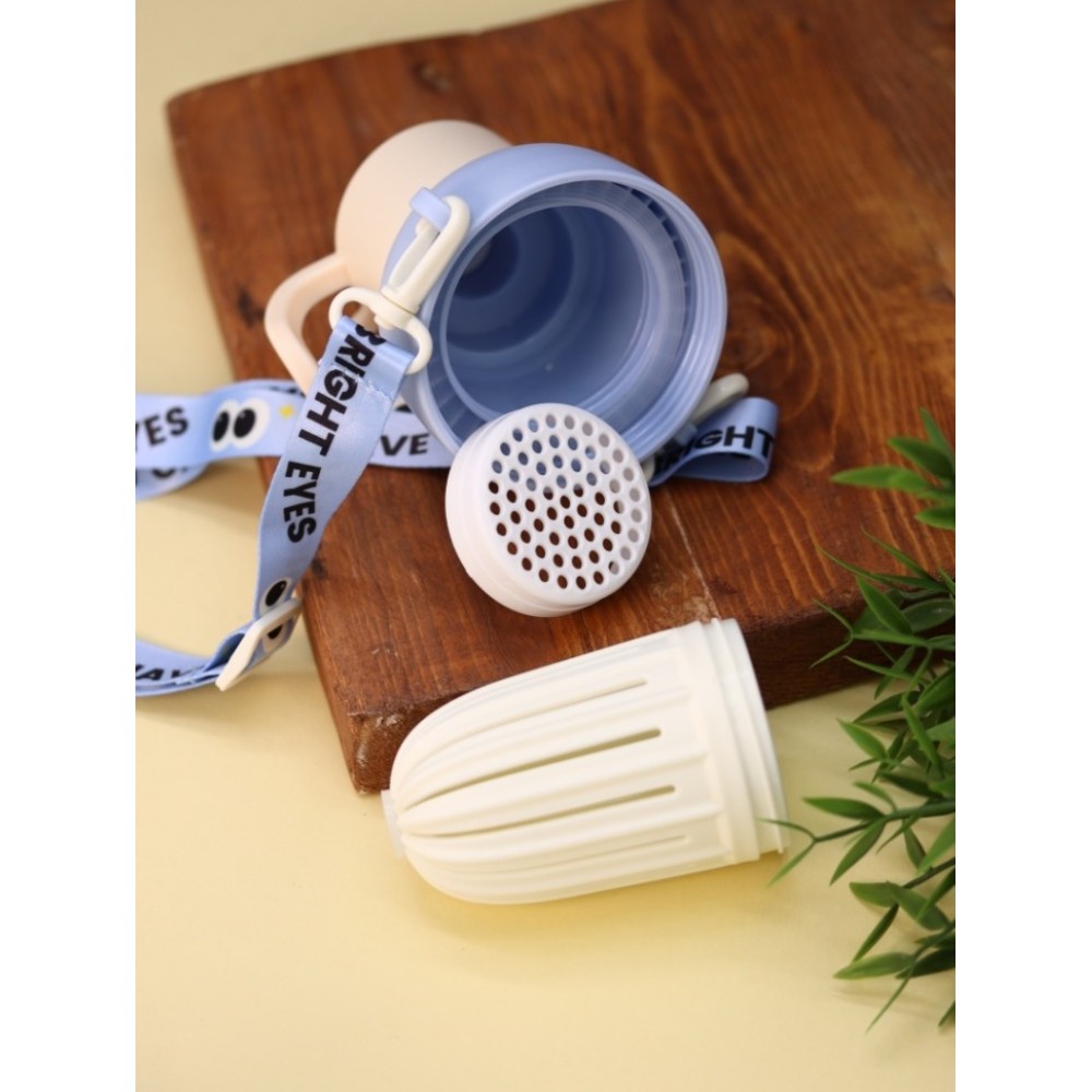 Бутылка для воды "Two big bright eyes", 500 мл, пластик, голубой  - 6