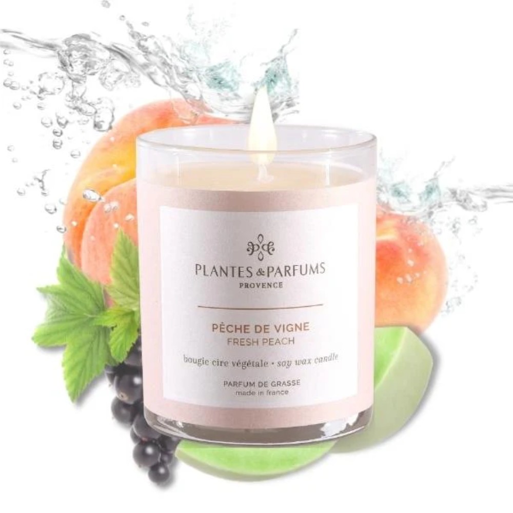 Свеча ароматическая PLANTS&PARFUMS "Fresh Peach", 180 гр., подарочная упаковка