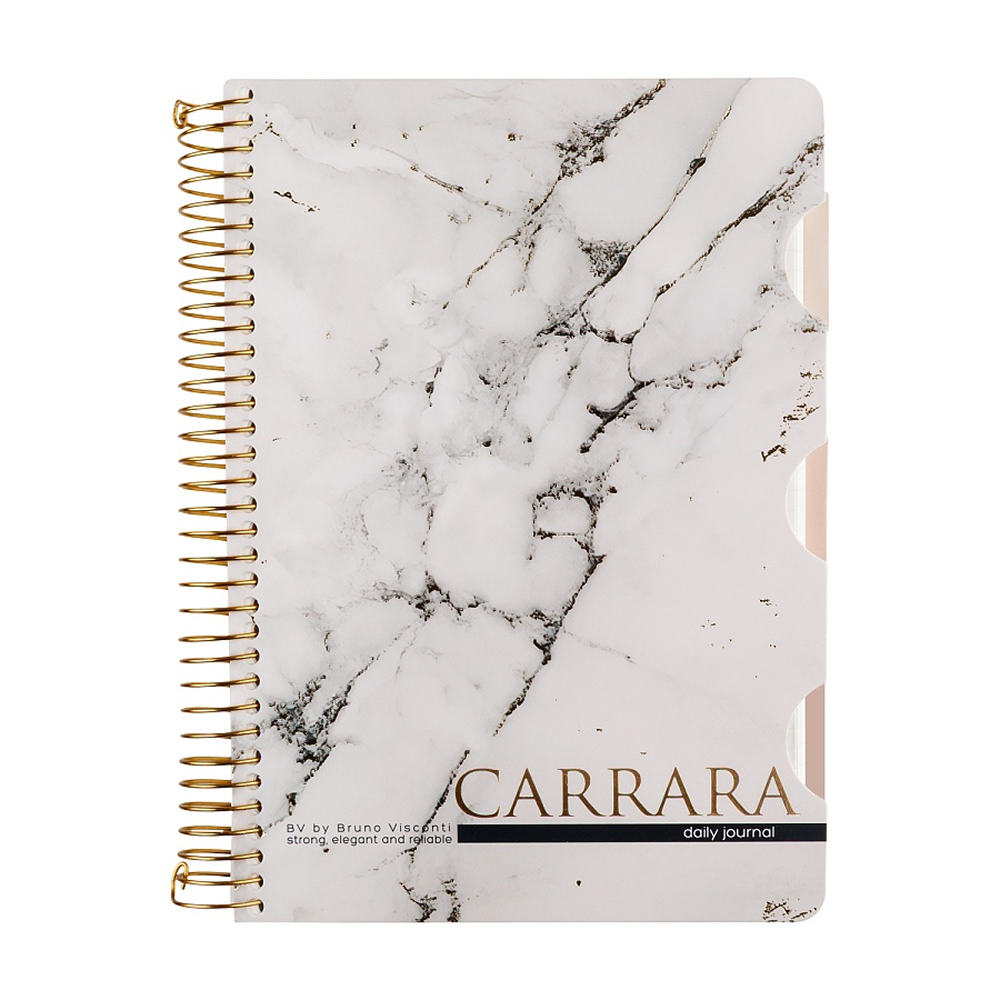 Книга записная "Carrarra", A5, 200 листов, клетка, линейка, точка, белый