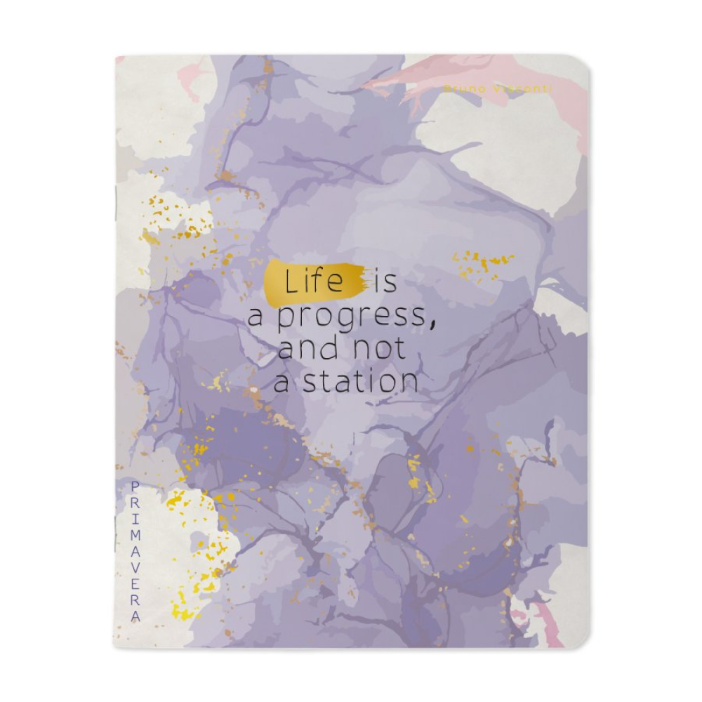 Тетрадь "Primavera", A5, 48 листов, клетка, скоба сбоку, ассорти - 5