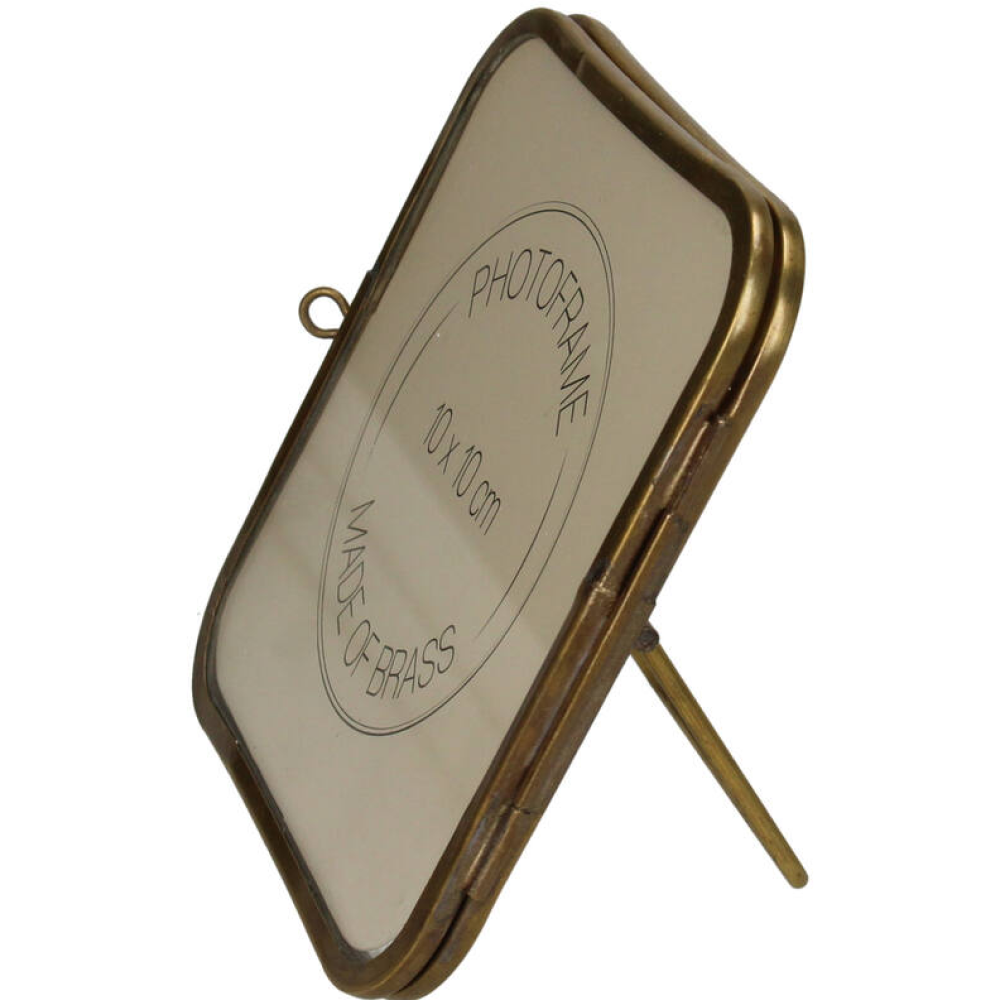 Фоторамка "KAL-7309", 10x10 см, латунь, золотой - 2