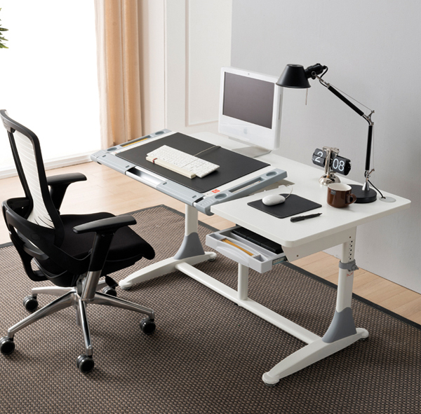 Стол Comf-Pro King Desk, 1400х765х(530-770) мм, белый, зеленый - 6