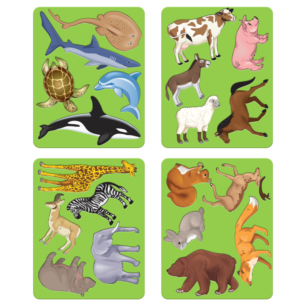 Трафарет "Животные", пластик, 4 шт, европодвес