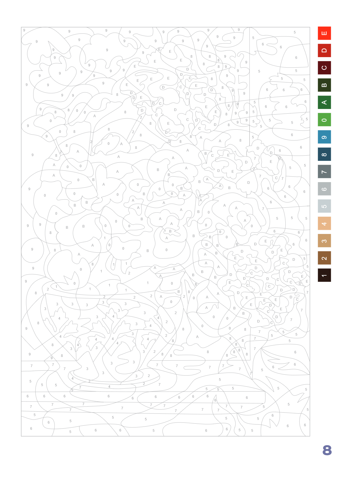 Раскраска-антистресс "Прекрасные цветы. Раскраска по номерам" - 24