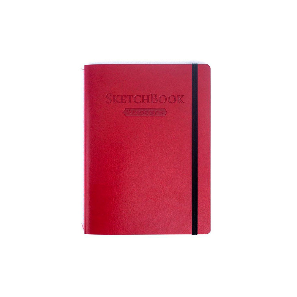 Скетчбук для акварели "Малевичъ", 14.5x19.5 см, 200 г/м2, 18 листов, красный - 3