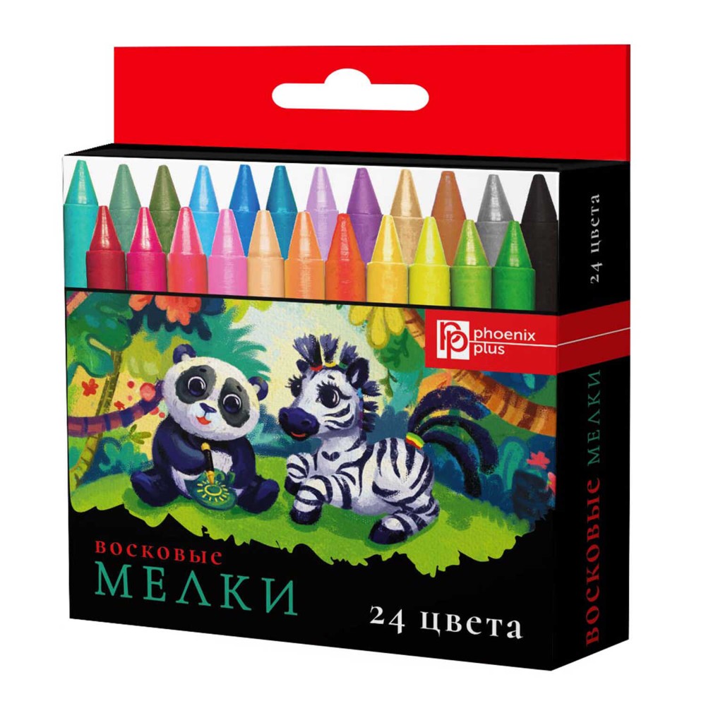 Мелки восковые "Зверята", 24 шт.