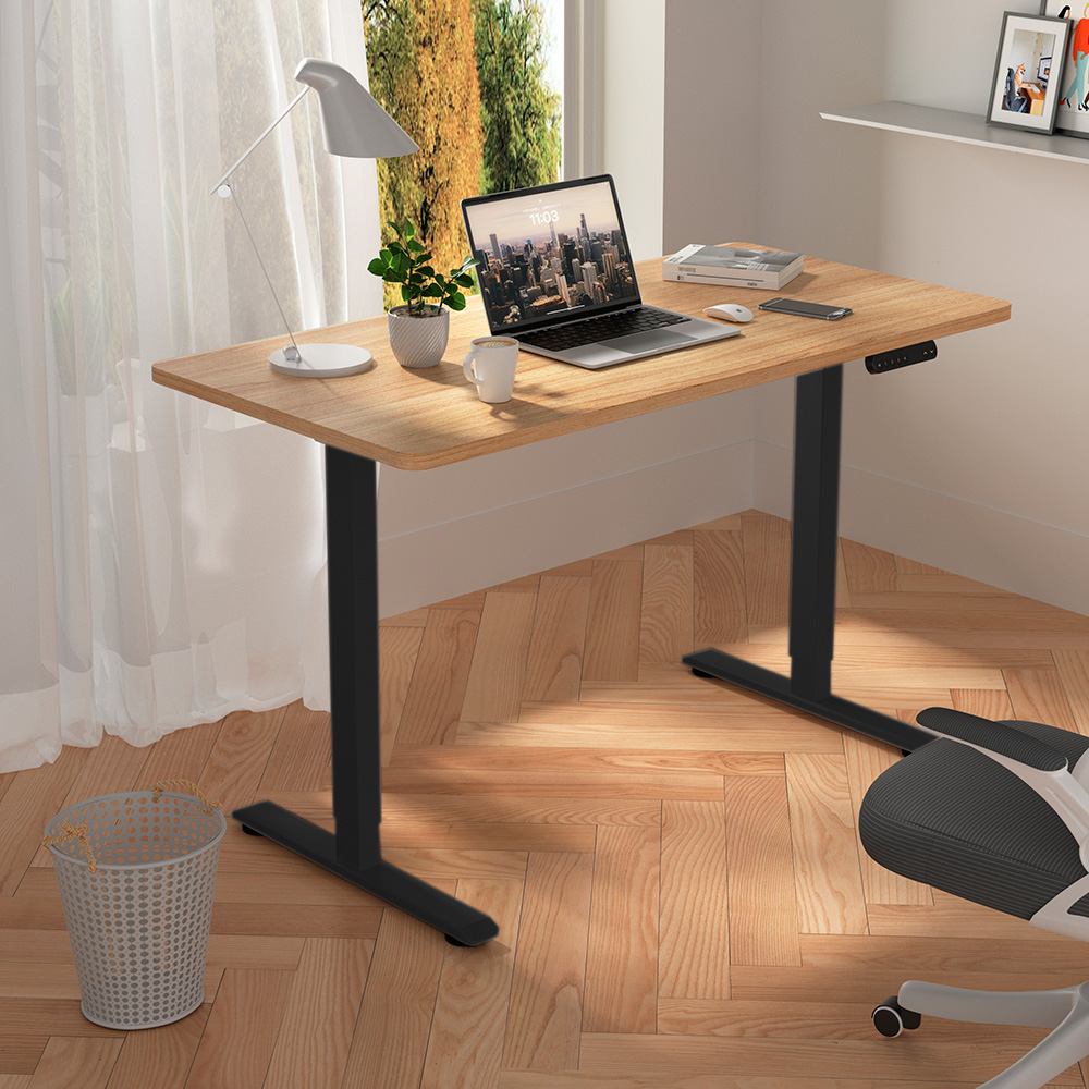 Стол с электроприводом WellDesk Prime 1300x675х18 черный/акация лэйкленд (9191461+9072453) - 4