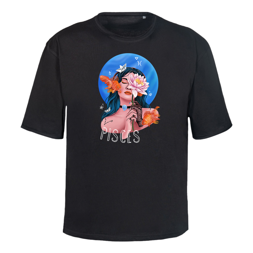 Футболка унисекс "Рыба", черный, M-L