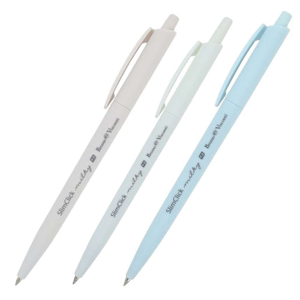 Ручка шариковая автоматическая "SlimClick.Milky", 0.5 мм, пластик, стерж. синий, ассорти