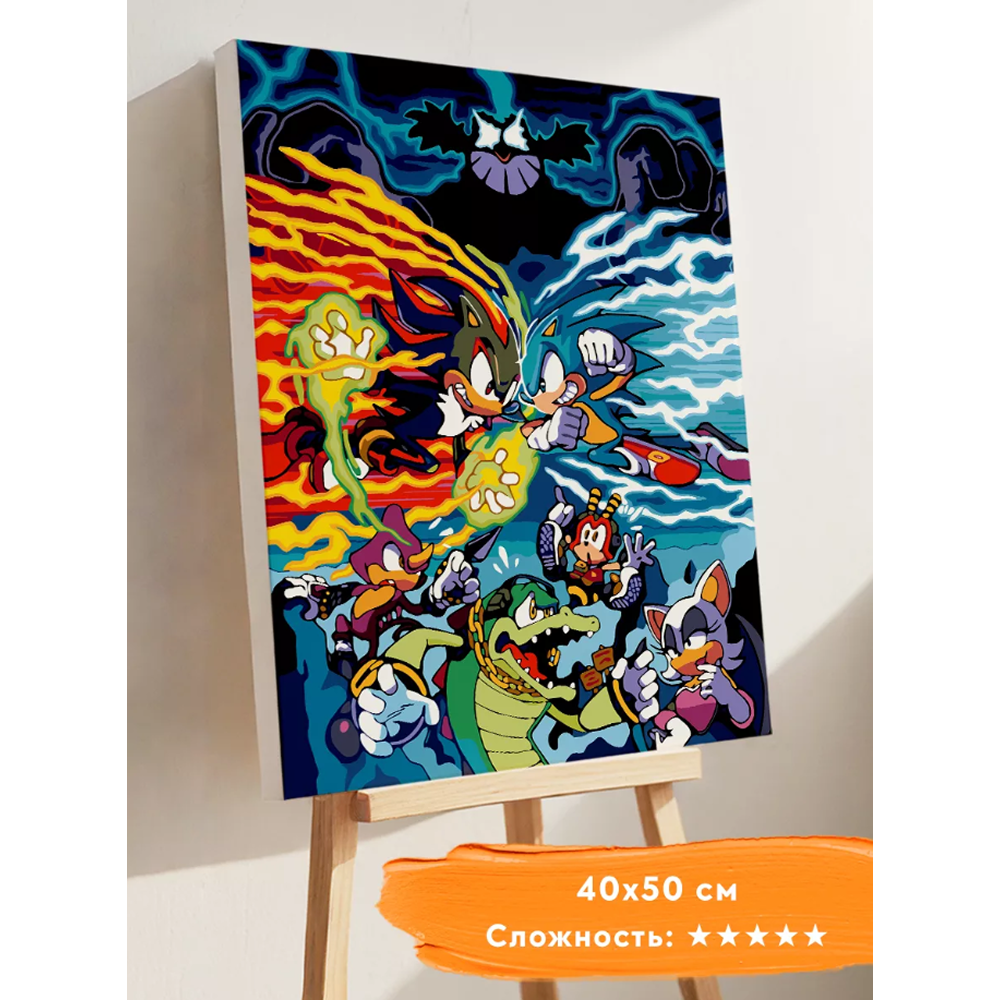 Картина по номерам "Соник против Шэдоу"