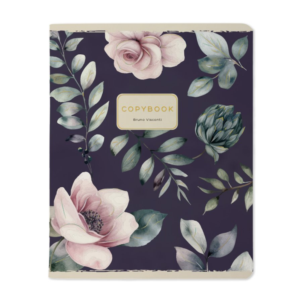 Тетрадь "Flowers challenge", A5, 48 листов, линейка, скоба сбоку, ассорти - 5