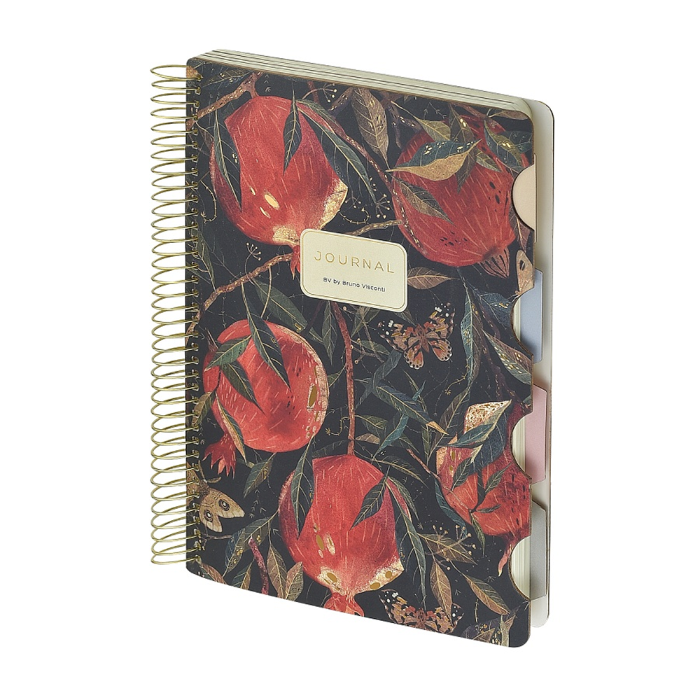 Книга записная "Flora. Гранат", В5, 120 листов, клетка, линейка, точка, черный, красный