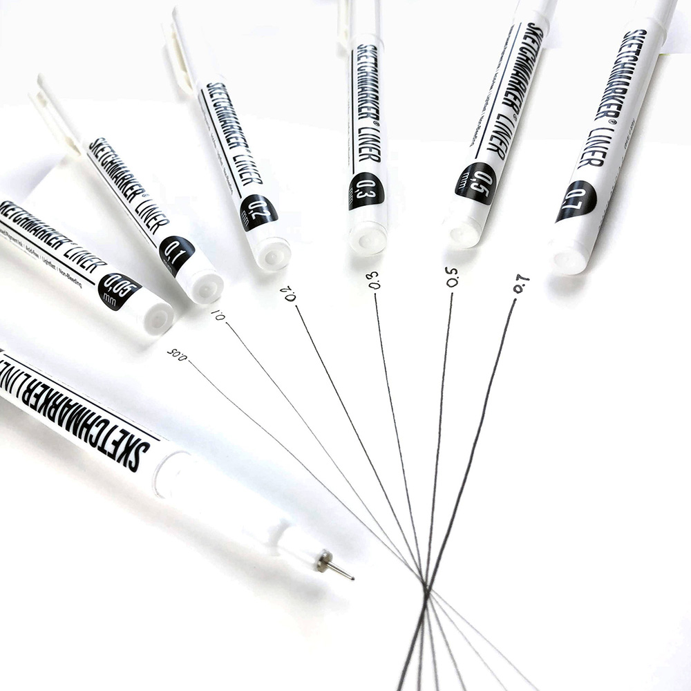 Ручка капиллярная "Sketchmarker", 0.5 мм, черный - 6