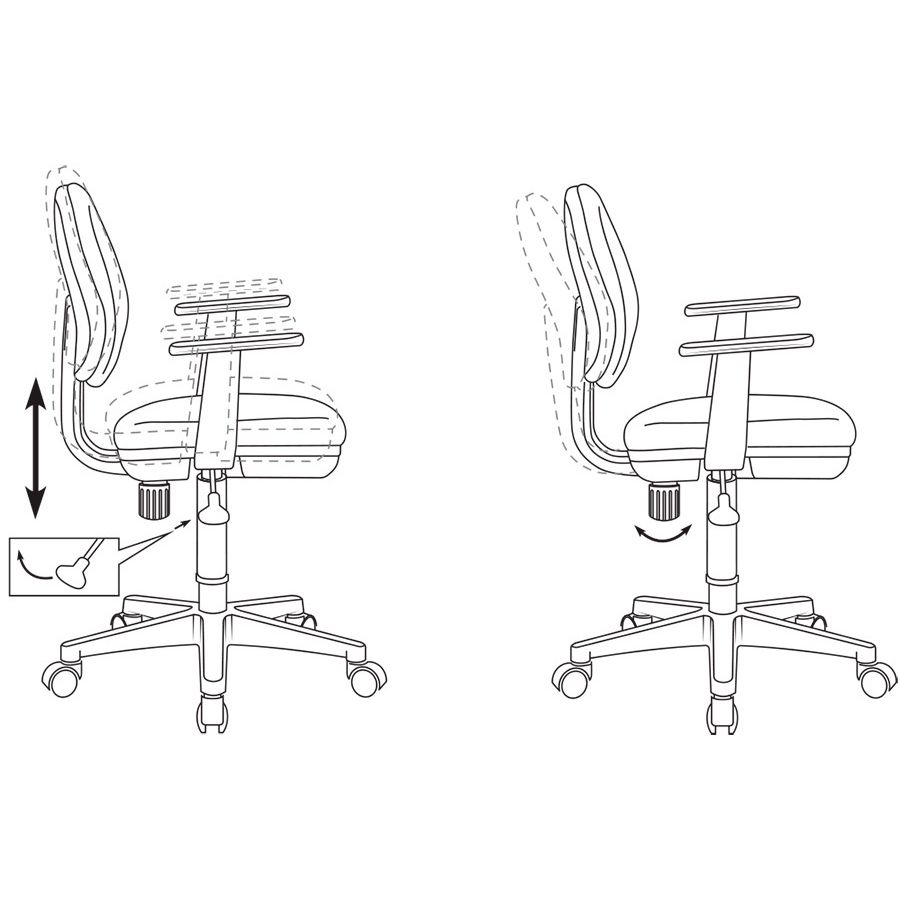 Кресло детское Бюрократ CH-W356AXSN, ткань, пластик, белый - 5