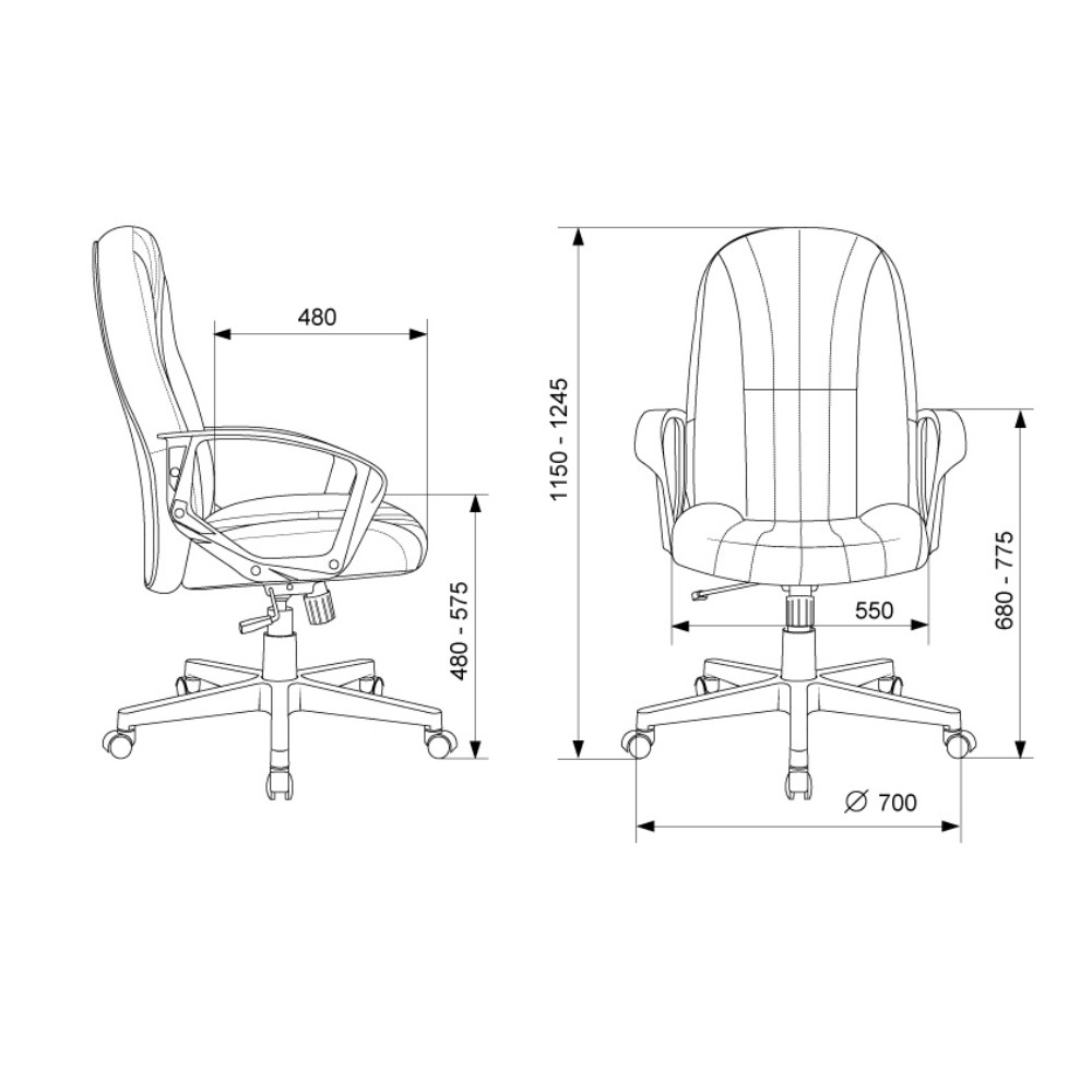 Кресло для руководителя "Бюрократ T-898", экокожа, пластик, черный - 10