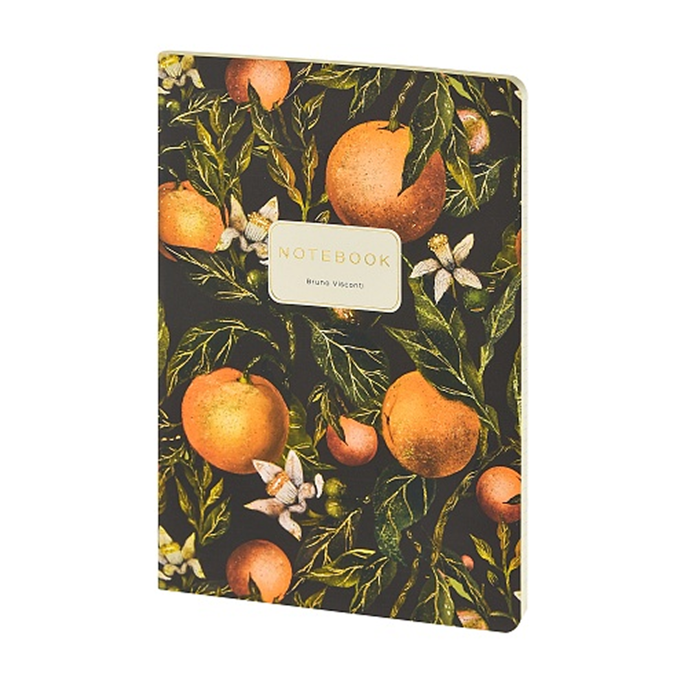 Тетрадь "Flora. Paradise. Oranges", A5, 40 листов, клетка, софт, зеленый, оранжевый