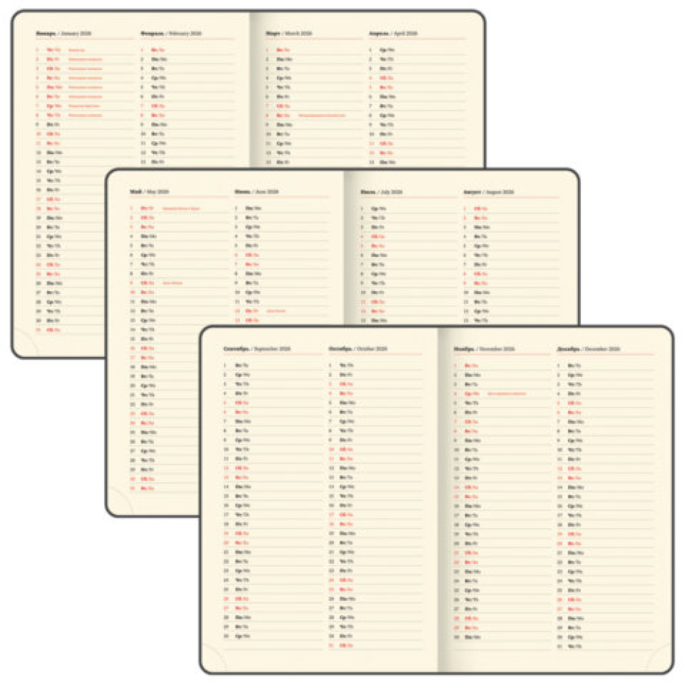 Ежедневник датированный "Iguana" на 2026 год, А6, 336 страниц, черный, срез золотой - 7