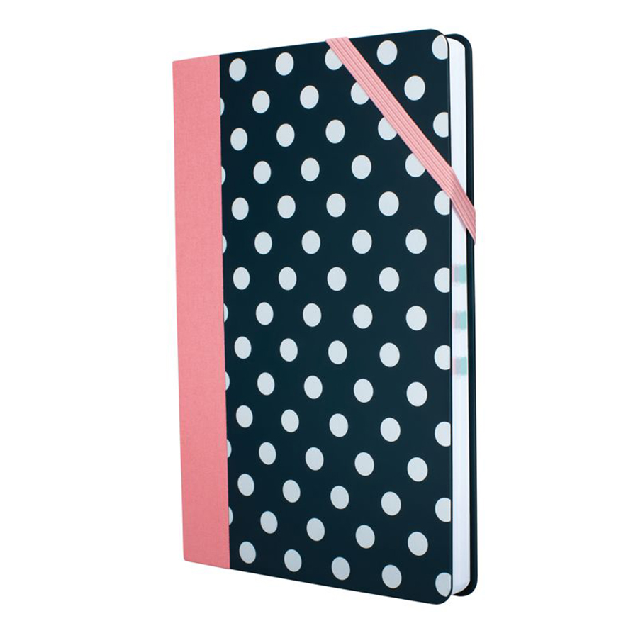 Блокнот "Medium Dots", А5, 208 листов, клетка, розовый, черный