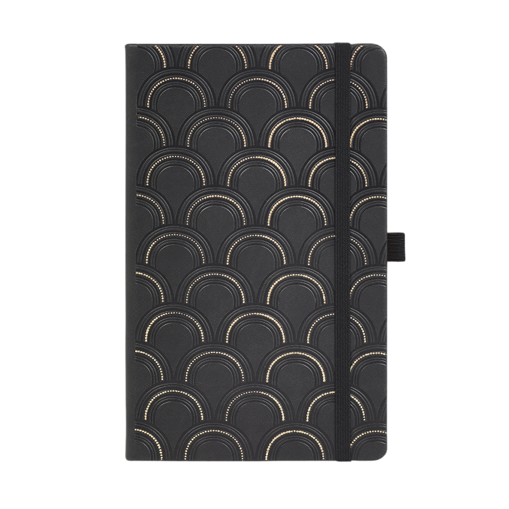 Ежедневник датированный "Art deco gold", А5, 384 страницы, черный, золотой, 2026