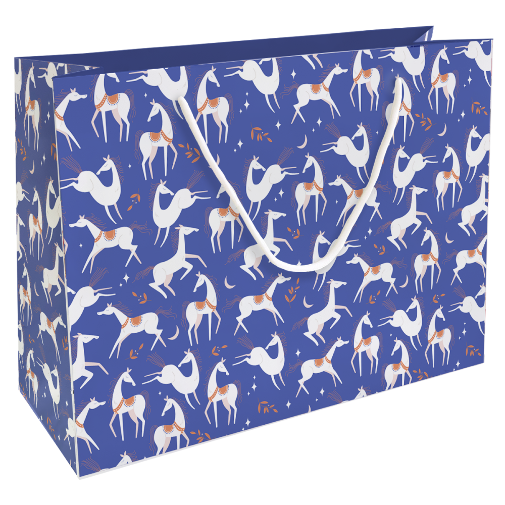 Пакет бумажный подарочный "Spirit", 36х26х12 см, синий