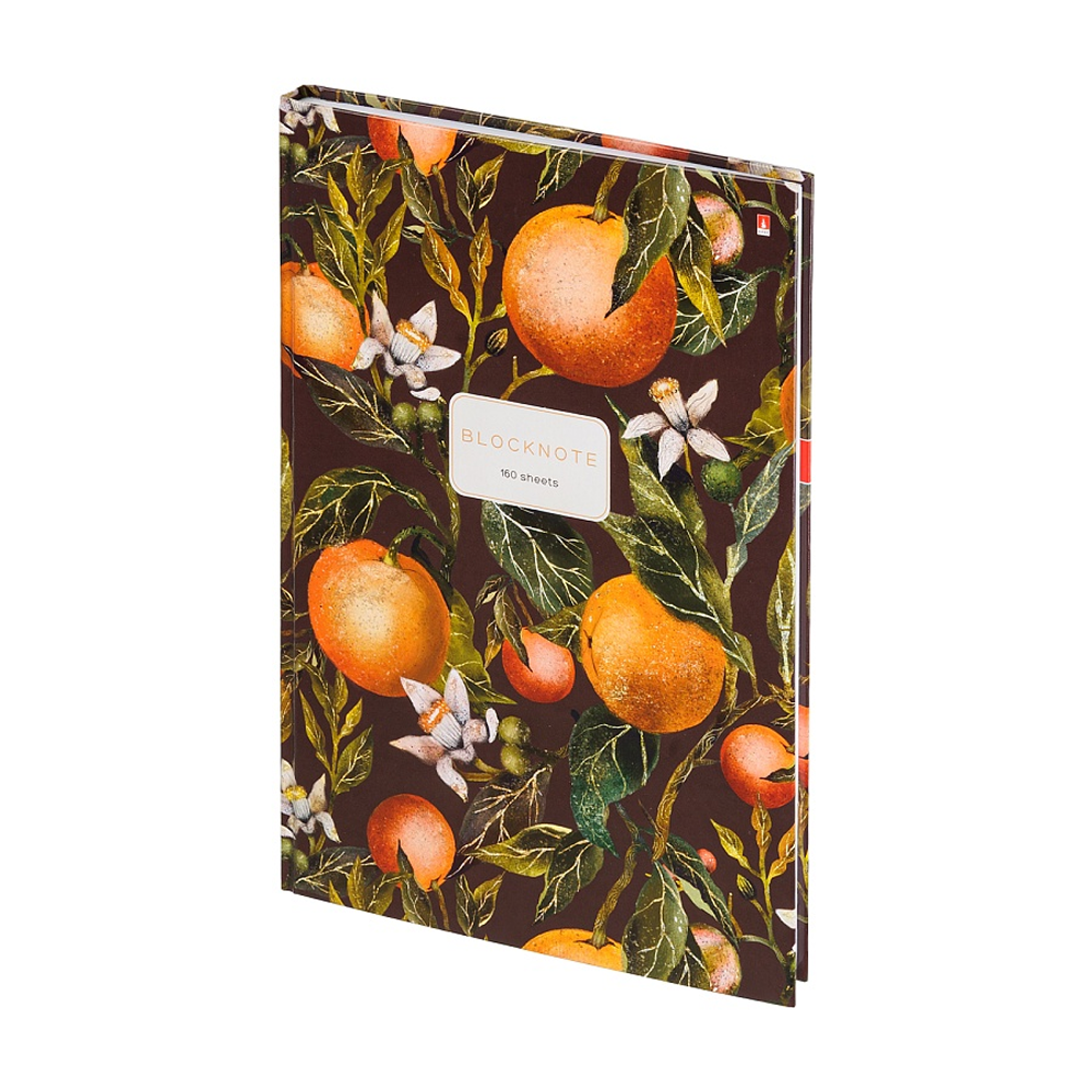 Блокнот "Flora. Paradise. Oranges", A4, 80 листов, клетка, оранжевый, зеленый