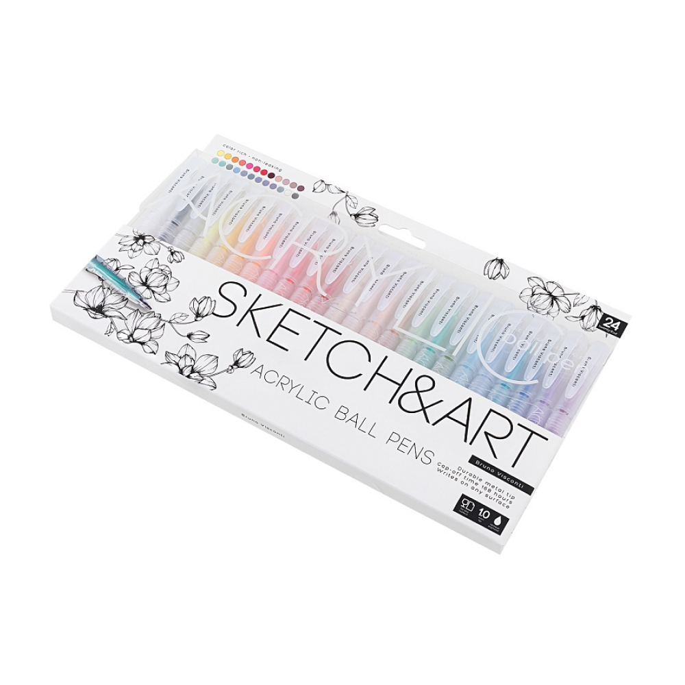 Набор ручек акриловых "Sketch&Art", 1 мм, 24 шт, ассорти