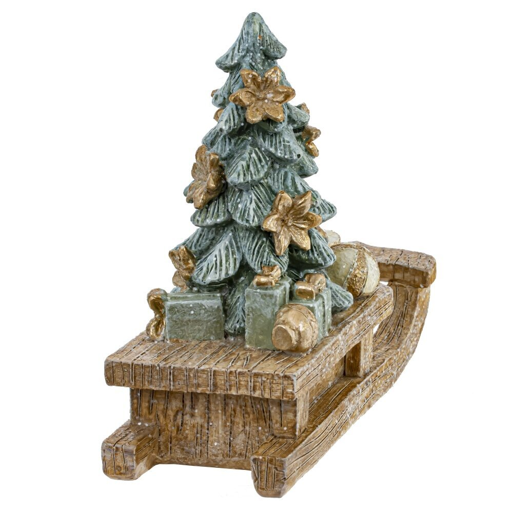 Фигурка "Елочка на санках", 10х11 см, разноцветный