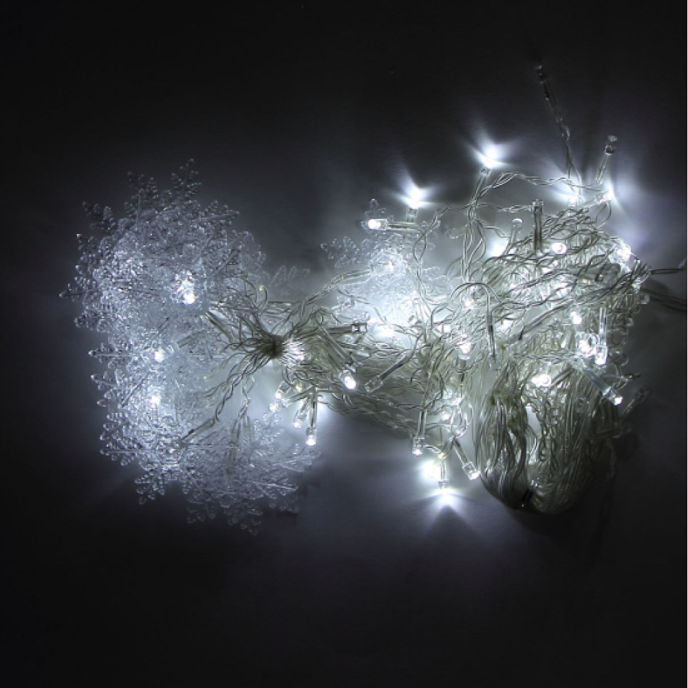 Гирлянда электрическая LED "Бахрома. Снежинка", белый - 3