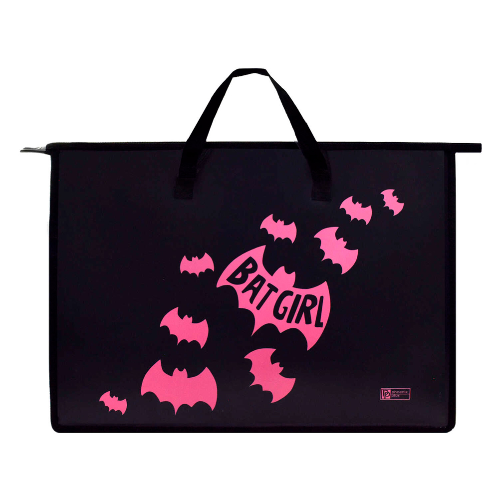 Папка для чертежей и рисунков "Летучая мышь", А3, пластик, черный - 4