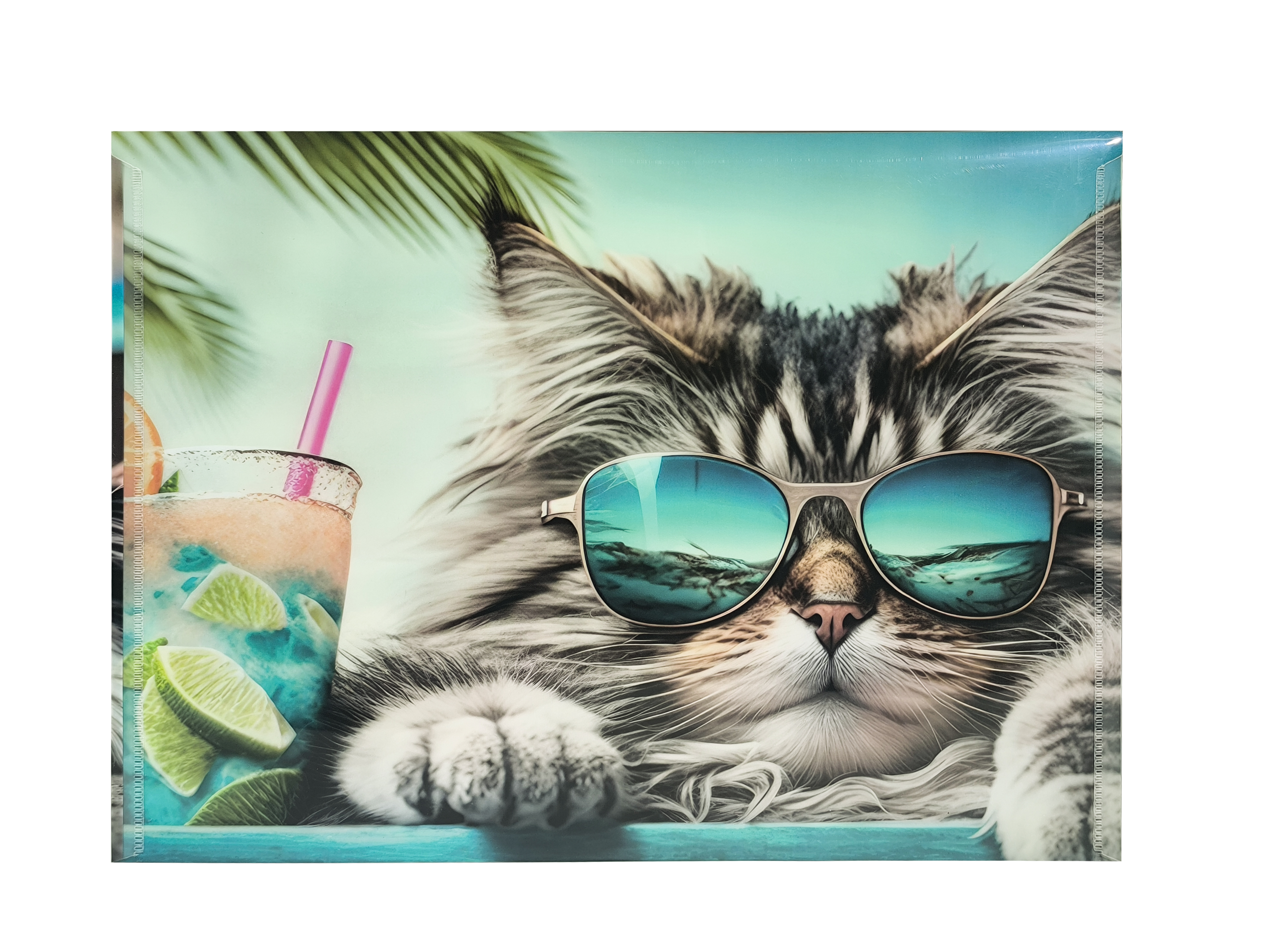 Папка-конверт на кнопке "Chillout cat", А4,  разноцветный